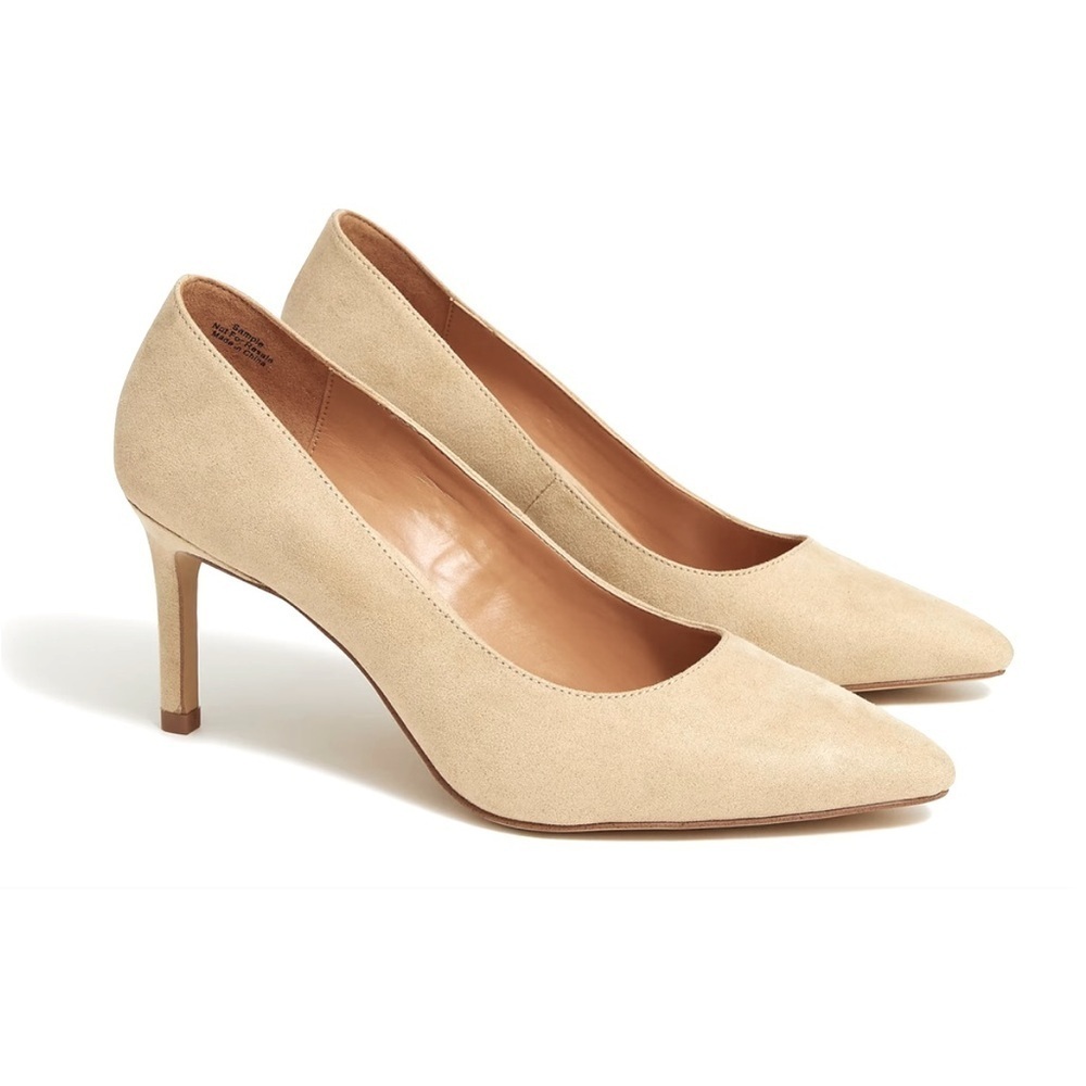 J. Crew Micro-Suede Pumps Heels | Sz 7 Saddle Brown Tan